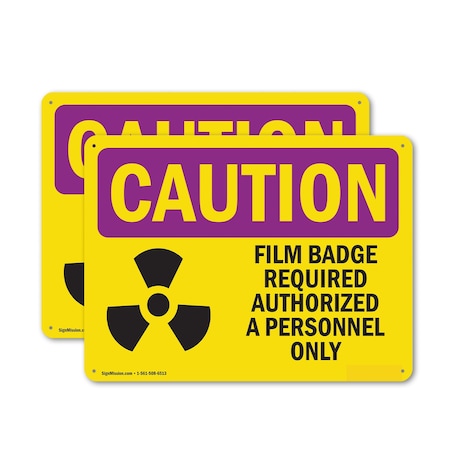 Signmission Radiation & Laser Sign, 18 in H x 24 in W, Plastic, Rectangle OS-2PACK-CR-P-1824-L-10168